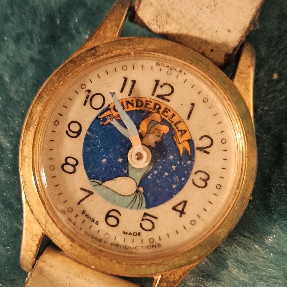 Vintage  Bradley Cinderella Gold and Blue Watch